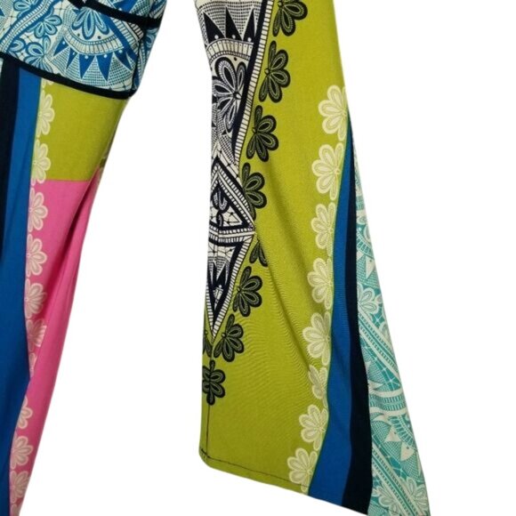 Boston Proper Multicolor Boho-Inspired Long Sleeve V-Neck Dress Size 6 Polyester - Picture 15 of 15